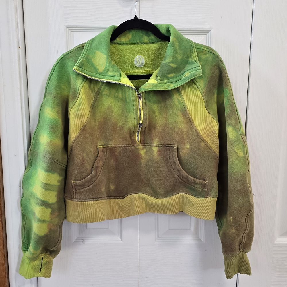 lululemon athletica Green & Brown Tie-Dye Half-Zip Pullover